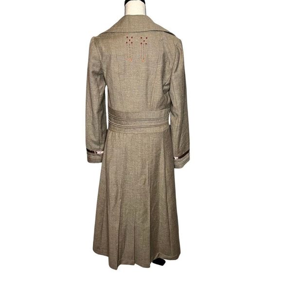 Vintage Burning Torch Wool Trench Coat - Picture 2 of 6